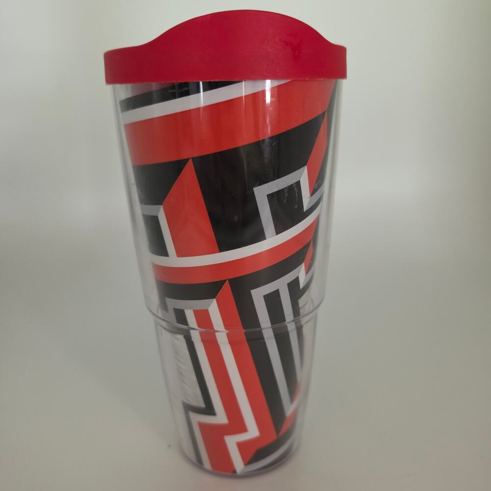 TERVIS Texas Tech Red Raiders 24oz Insulated Tumbler GRed Black Clear W/ Lid